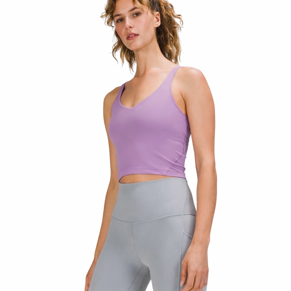 Lululemon Align Tank Top Lavender Purple Size 2 Cropped Shelf Bra Athleisure